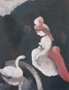 Younger castellan with white swan Marie Laurencin